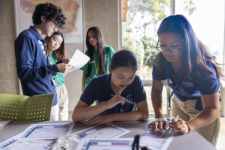 Group of youths working on individual projects