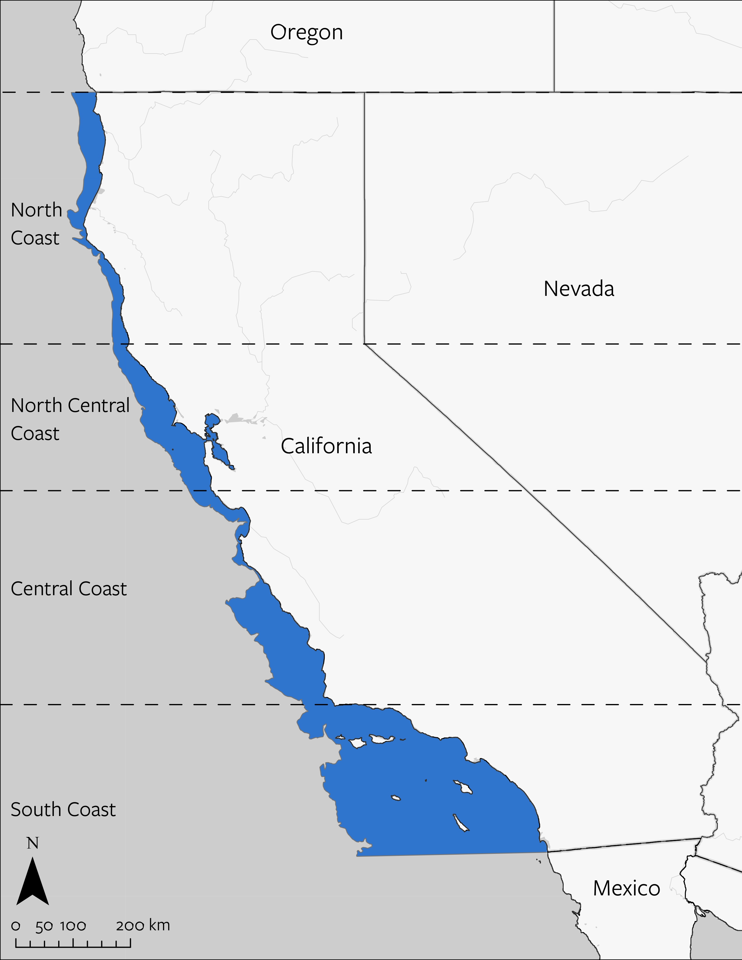 California Sea Lion's geographic range in California